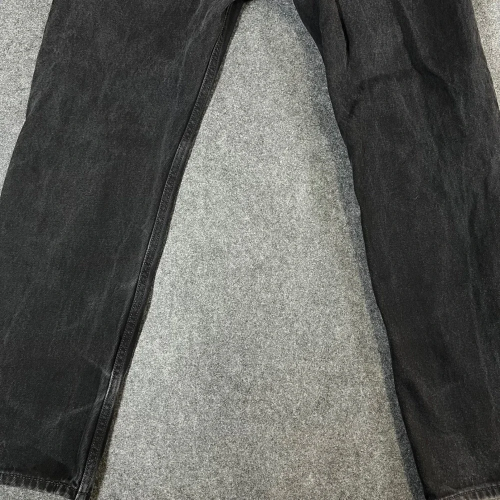 Levis 505 Regular Fit Black Denim Jeans Mens 36x32 Straight Leg Cotton Pants